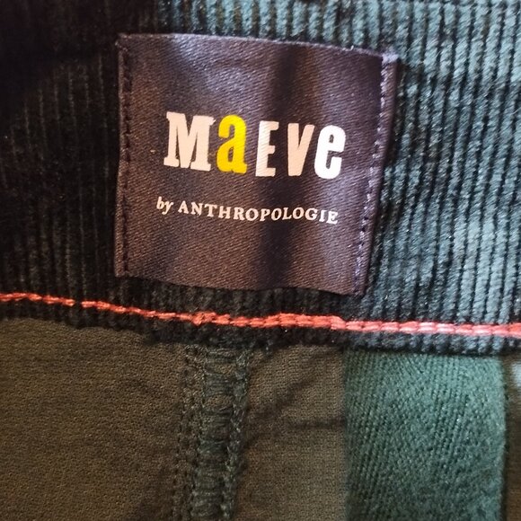 Anthropologie The Colette Cropped Wide-Leg Corduroy Pants  Maeve Dark Green 27 4 - Picture 4 of 5